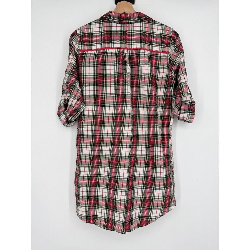 Victoria's Secret Plaid Flannel Pajama Sleep Shirt XS Red - Picture 9 of 11